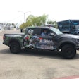 The F-150 Raptor EVolved shown here during a Ride-n-Drive event at the Advanced Clean Transportation Expo this week in Long Beach, Calif.