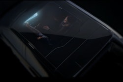 Chevy reports that the glass roof in the all-electric Silverado provides greater visibility and more headroom.