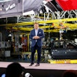Ford CEO Jim Farley at the Rouge Complex in Detroit Tuesday where he and Ford Executive Chairman Bill Ford heralded the launch of the all-electric F-150 Lightning.