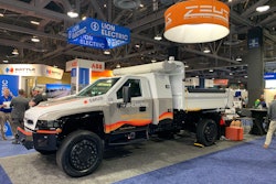 Zeus Electric Chassis at ACT Expo this week. Their electric dump truck shown here will be heading to Sacramento.