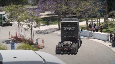 Hyzon TTSI fuel cell tractor ride and drive 2022 ACT Expo