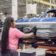 2023 Ford F-150 Lightning under production at Ford's Rouge Electric Vehicle Center