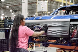 2023 Ford F-150 Lightning under production at Ford's Rouge Electric Vehicle Center