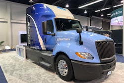 ClearFlame display at the 2023 Advanced Clean Transportation Expo in Anaheim, Calif.