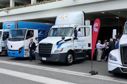 Walmart Freightliner with new Cummins X15N natural gas engine at ACT Expo's Ride and Drive event