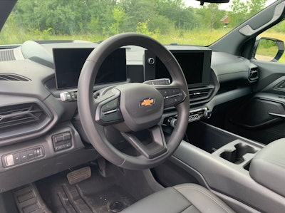 2024 Chevy Silverado EV Work Truck front seats and dashboard