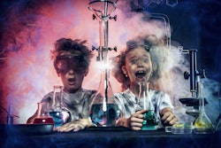 children in a chemistry class