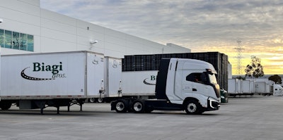Nikola fuel cell truck and Biagi Bros. trailer