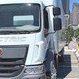 Kenworth electric truck being charged