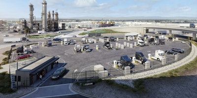 Rendering of Forum Mobility Electric Truck Charging Depot