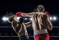 two fighters boxing