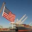 Ship docked at US port
