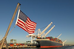 Ship docked at US port