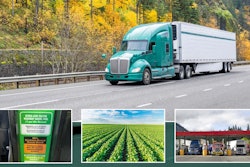 Tractor-trailer on highway and renewable diesel images