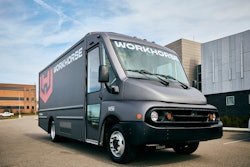 A Workhorse electric step van