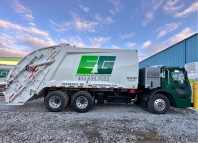 Evergreen Waste Services' Mack LR Electric garbage truck