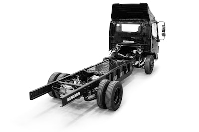 A battery-electric Bollinger B4 Chassis Cab