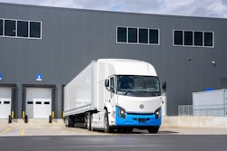 Lion8 electric truck at a shipping facility