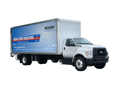 ROUSH CleanTech propane fuel tank truck parked