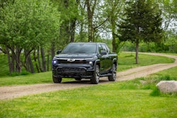 2024 silverado ev rst on dirt road