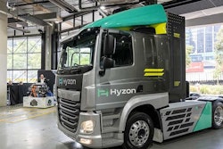 Hyzon Motors tractor parked in garage