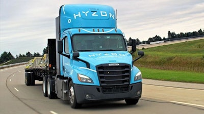 Hyzon FCEV tractor driving on the highway