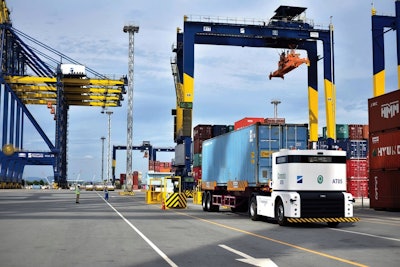 Westwell Q Truck at a port