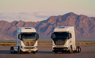 Nikola class 8 semis parked