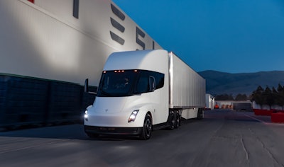 Tesla Semi parked outside