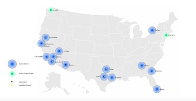 Voltera's charging infrastructure site map