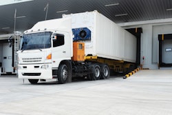 Refrigerated commercial truck parked
