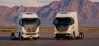 Nikola BEV and FCEV parked outside