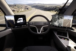 dash of a Tesla Semi