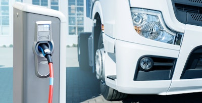 Commercial electric truck charging