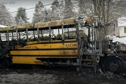 Fire-damaged Lion Electric EV school bus