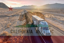 california flag and a truck