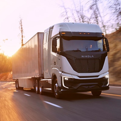 Nikola Tre semi driving