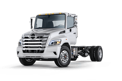Hino Motors truck chassis parked