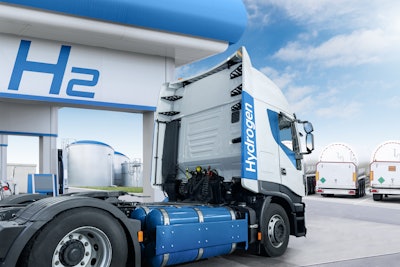 FCEV semi truck parked