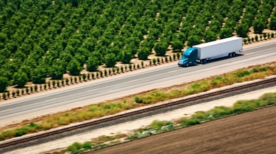 Truck in California by trees