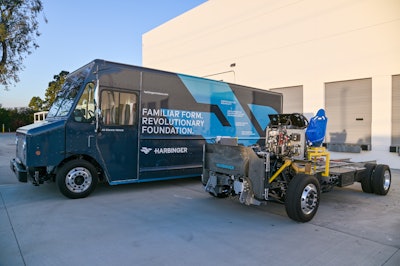 Harbinger Motors has confirmed that Panasonic Energy is officially its chief battery supplier for its medium-duty EV truck chassis (above).