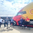 Thomas Mueller, general manager of Commercial Road Transport at Shell, Mike Roeth, executive director of the North American Council for Freight Efficiency, Kunal Koul, managing director, advisory and digital consulting for NTT, J. Douglas Boles, president of IndyCar and Indianapolis Motor Speedway, and Team Penske driver Josef Newgarden.