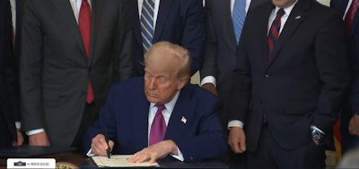 President Donald J. Trump signs a resolution revoking an EPA waiver previously granted to California's Air Resources Board.