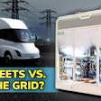 Hyliion’s Karno Power Module generating on-site power alongside a Tesla Semi.