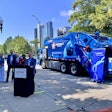 Officials from the city of Chicago and Republic Services inaugurate new Mack LR Electric garbage trucks.