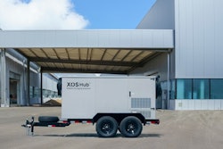 A Xos Hub mobile charger parked and ready for work.