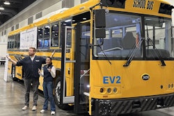 A BC Hydro battery-electric school bus equipped with V2G technology.