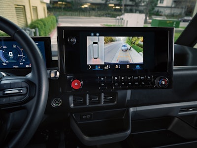 The 2025 Chevrolet BrightDrop's interior showcasing the digital dash display.