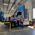One of two Freightliner Cascadia's in Talke USA's fleet that's been retrofitted with a Symbio-developed fuel cell system and a hydrogen-electric powertrain.