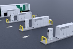 A rendering of WattEV's modular solid-state transformer, which is built to speed up site construction, cut costs, and support scalable growth for fleet depots and public charging hubs. Production-ready units are expected by 2026.